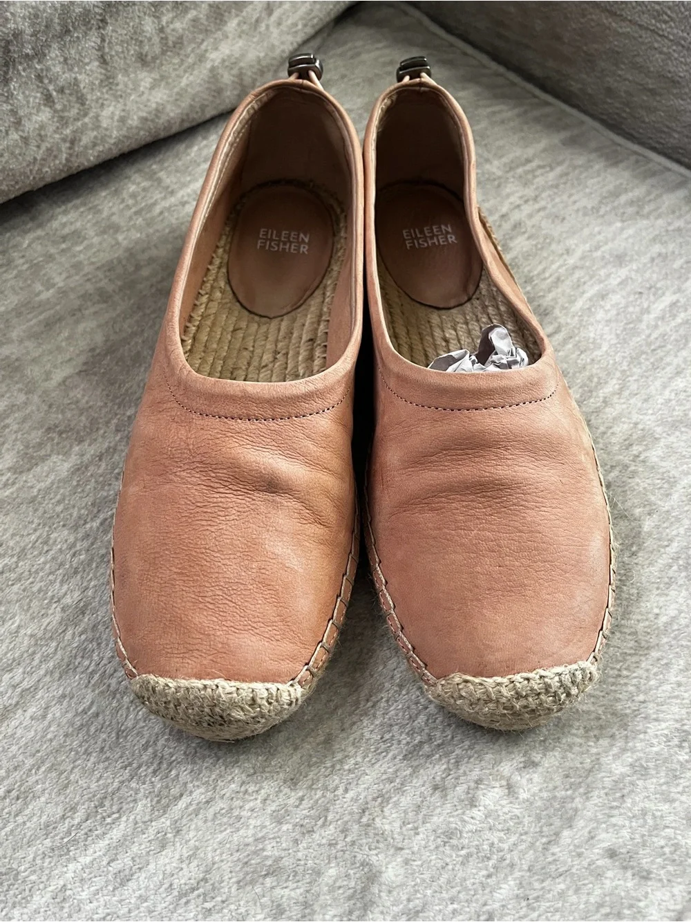Eileen Fisher Toffee/Cream Tumbled Nubuck Espradrilles Size 8.5M